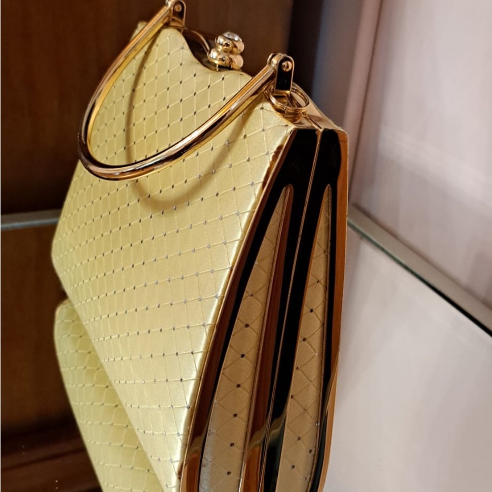 Joy Susan Gold Vintage-Style Structured Handbag
